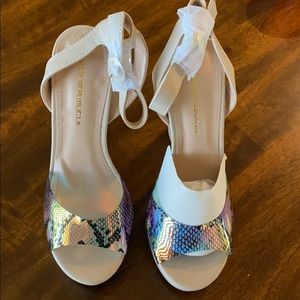 Snake print high heels